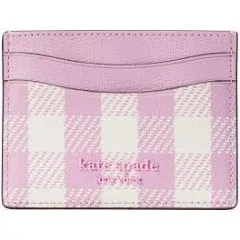 Kate Spade New York Women's Morgan Gingham Field Printed PVC Card Holder, Berry Cream Multi, Carry-On 20-Inch