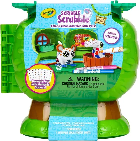 Crayola Safari Treehouse Scribble Scrubbie Color &amp; Clean Adorable Little Pets