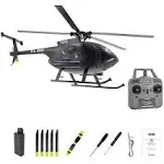 YX C189 MD500E 150-size 6-Axis Gyro Stabilized RTF Scale Helicopter w/ Weapons - Black