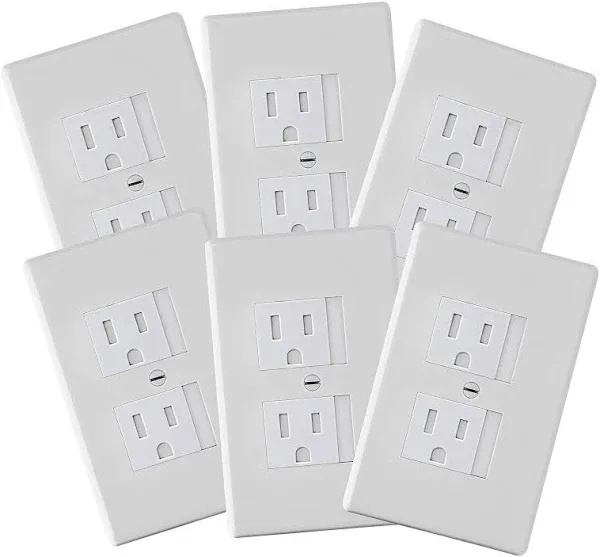 PACK OF 6 Safety Innovations Self-closing (2 Screw) Decora Outlet Cover 794-6