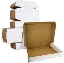 HORLIMER 9x6x2 inches Shipping Boxes Set of 25, White Corrugated Cardboard Bo...