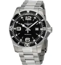 Longines HydroConquest Automatic Watch Black Dial Men's