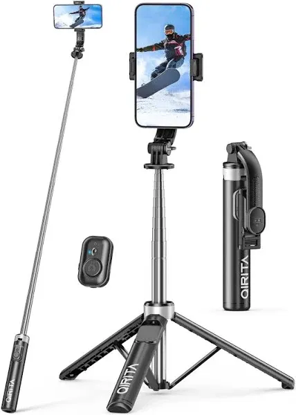 Selfie Stick & Phone Tripod, All in 1 Selfie Stick Tripod with Remote, Phone Travel Tripod Stand for Video Recording, Live Streaming, Photograph, Group Photo, Vlog Compatible with All Cellphones