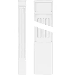 E Kena Millwork Fluted PVC Pilaster with Decorative Capital & Base