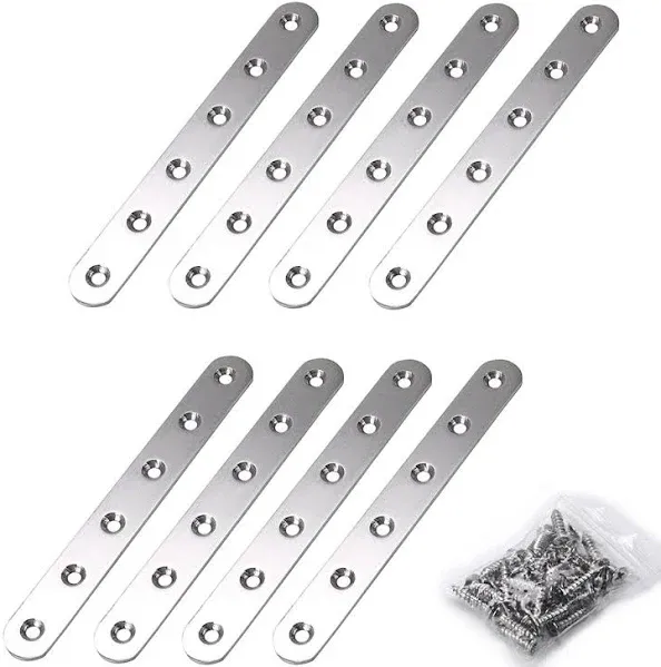 Sumnacon 8 Pcs Stainless Steel Flat Plates - 6 Inch Heavy Duty Mending Plate ...