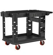 Suncast Commercial 2-Shelf Utility Cart 360° Adjustable Caster 26.5&#034; Heavy-Duty