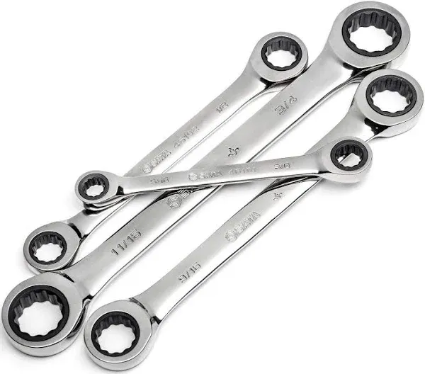 SATA 4-Piece Full-Polish SAE Ratcheting Wrench Set