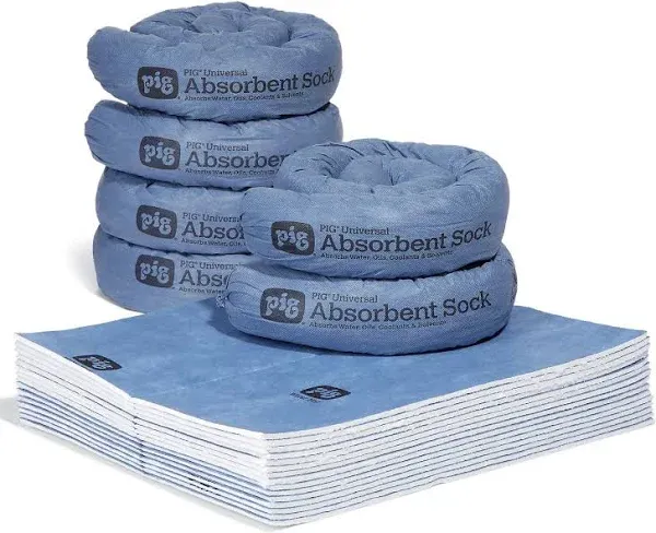 PIG Home Solutions Water Absorbing Kit - Absorbs up to 5 Gallons per Kit - Blue 