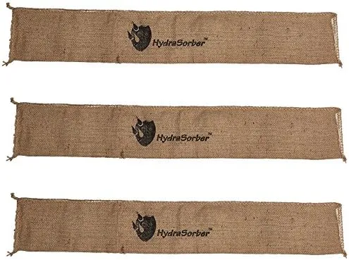 HydraSorber - Sandless Sandbags - Water Absorbent Flood Barrier - 4ft Long X 8in