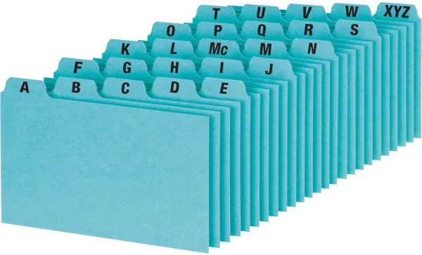 Oxford Heavy Weight Index Card Guides, 6 x 9 Inches, Alphabetical A-Z Dividers, Great Recipe Card Organizer, 25-Set (P6925)