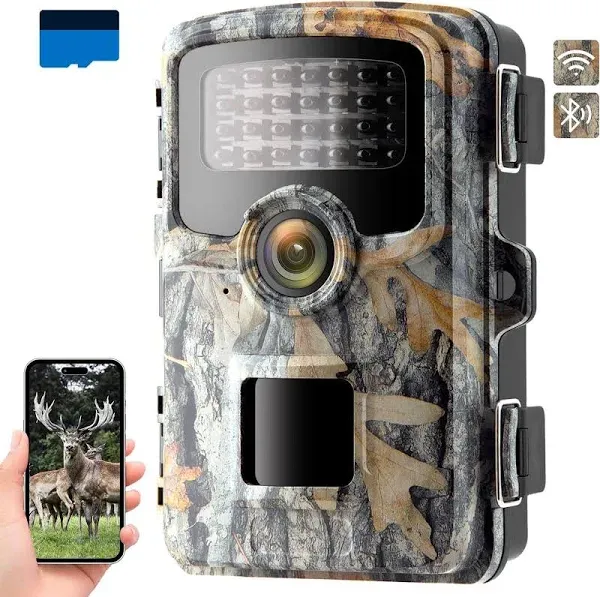 Trail Camera Sends Picture to Cell Phone, 48MP WiFi Trail Camera, camouflage