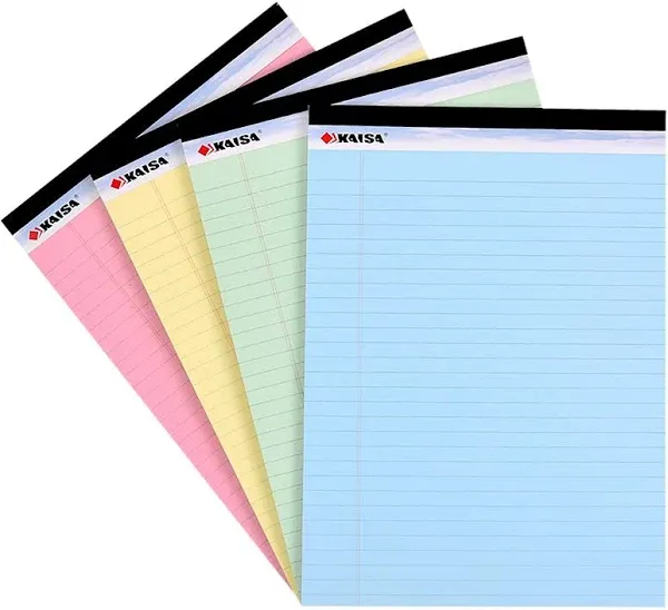  Colored Legal Pad Writing Pads 8.5x11 inch, Wide 8.5x11.75inch Color 4pad