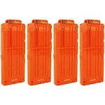 OIMIO Bullet Clips, 4 Pack 12-Darts Quick Reload Clips Magazine Clips for Nerf N-Strike Elite Blaster(Orange)