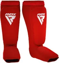 RDX Shin Guards Kickboxing Muay Thai, SATRA Approved, MMA Leg Instep Protection Pads, Sparring Training Martial Arts Boxing, Elasticated Padded