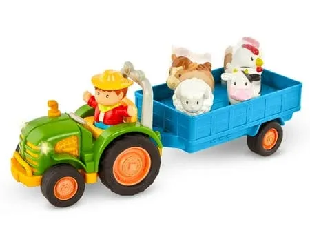 New Farm Toys For Toddlers, Kids – Lights &amp; Sounds Toy Tractor – 7Pc