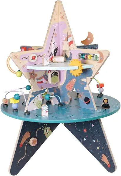 Manhattan Toy Double-Decker Celestial Star Explorer Wooden Activity Center with 