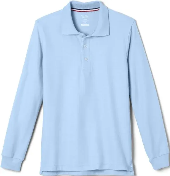 French Toast Men's Long Sleeve Cotton Blend Pique Polo Shirt