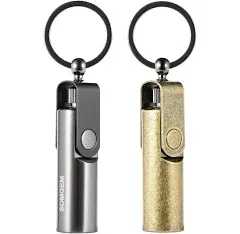 Somgem Permanent Match Keychain 2 Pack, Kerosene Refillable, Waterproof Flint