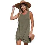 Cupshe Olive Round Neck Sleeveless Twist Cover-Up - Olive - L