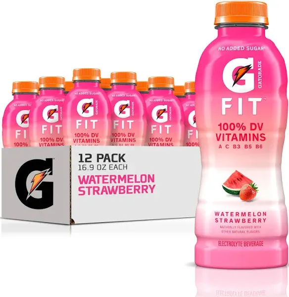 Gatorade Fit No Added Sugar Watermelon Strawberry Electrolyte Beverage Bottle