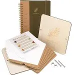 Wooden Flower Press Kit with Herbarium Journal, Flower Pressing Kit for Adults a