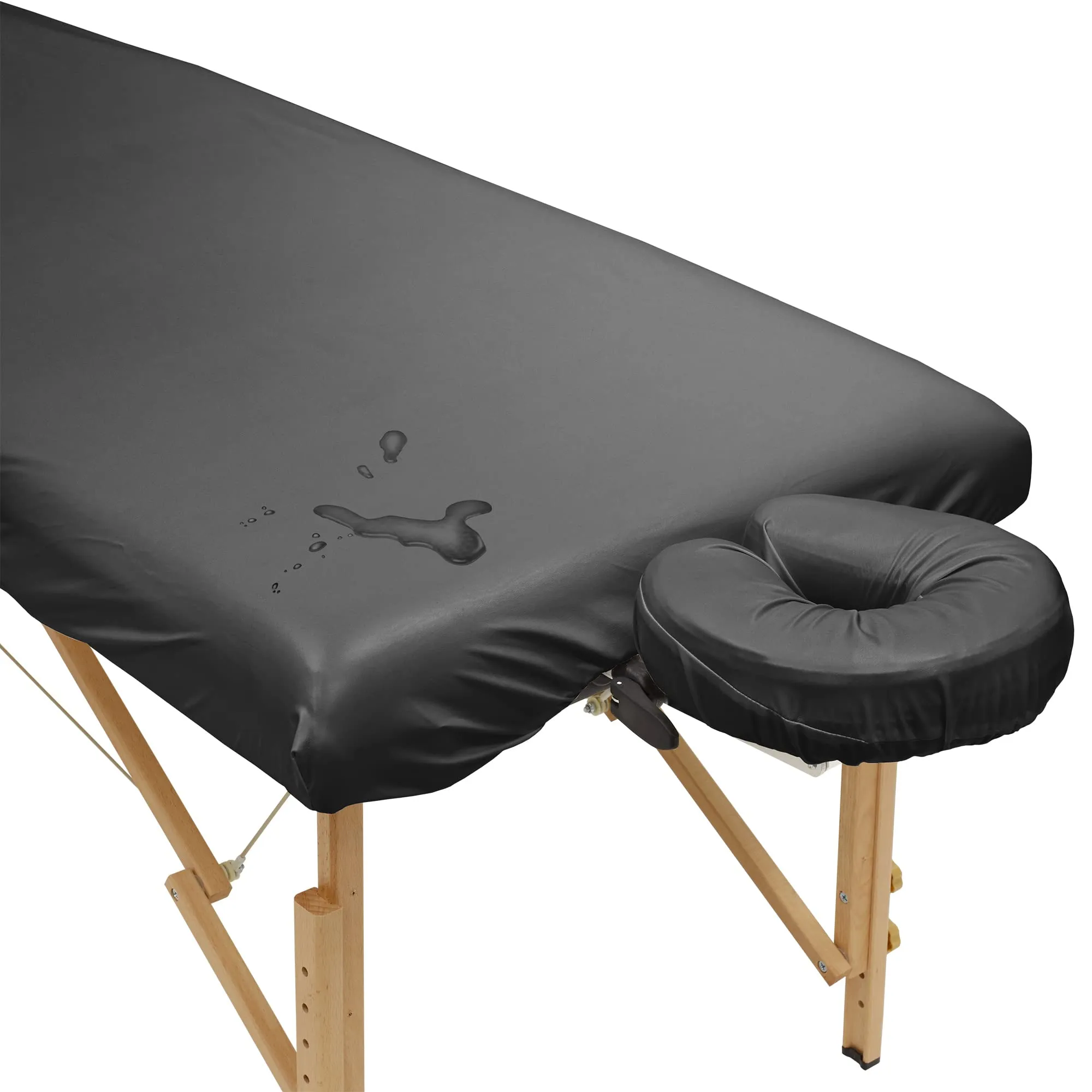 Saloniture 2-Piece Waterproof Massage Table Sheet Set Includes Machine Washable Fitted Sheet and Face Cradle Cover