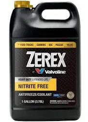 ZEREX Antifreeze Coolant: Concentrated, 1 gal Container Size, Yellow, OAT, Ethylene Glycol, Bottle