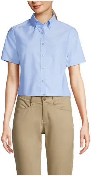 School Uniform Women's Short Sleeve Oxford Dress Shirt