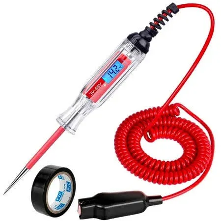 Heavy Duty 3-65V Backlit Digital LCD Circuit Tester Test Light with 140 Inch ...