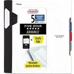 Five Star Advance Spiral Notebook + Study App, 5 Subject, College Ruled Paper,11