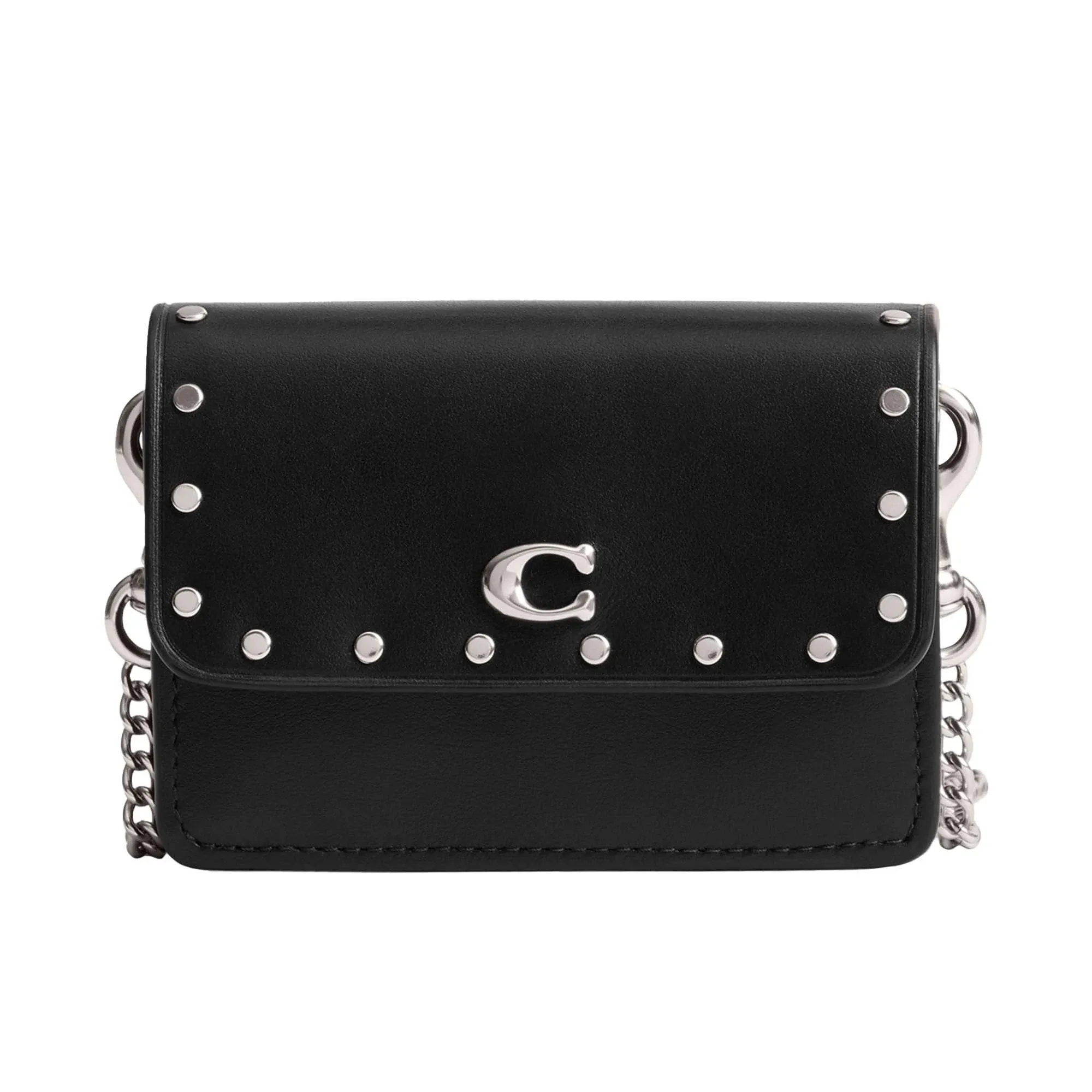 COACH Essential Half Flap Card Case With Rivets Women's