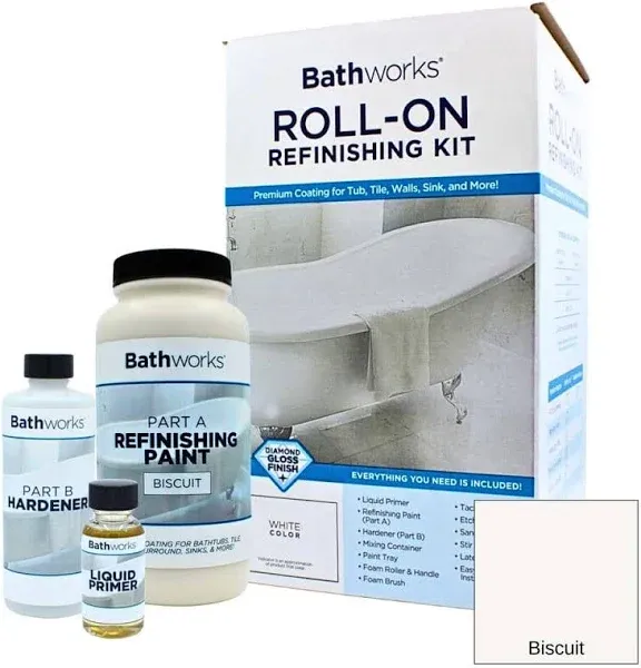 Bathworks Bathtub + Tile Paint 20 Oz. Diy Bathtub + Tile Refinishing Kit White