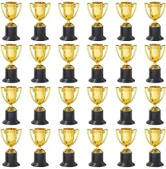 Juvale Award Trophies - 24-Pack Plastic Gold Trophy Cups for Sports Tournaments, Competitions, Parties, 1.9 x 4 x 1.9 Inches