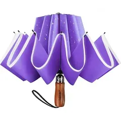 Lejorain Large Reverse Umbrella -50 Inch Windproof Folding Inverted Umbrella