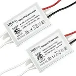 24Volt LED Power Supply Driver 12W 2-Pack ETL Listed Waterproof IP67 Low Volt...