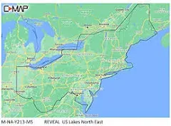 C-MAP M-NA-Y213-MS US Lakes East REVEAL Inland Chart M-NA-Y213-MS