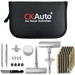 CKAuto Universal Tire Repair Kit, Heavy Duty Car Emergency Tool Kit