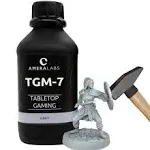 AmeraLabs TGM-7 Resin Designed for Tabletop Miniatures - Tough, High Resolution, Grey, Low Odor, Fast Curing On LCD MSLA UV 3D Printers, 1