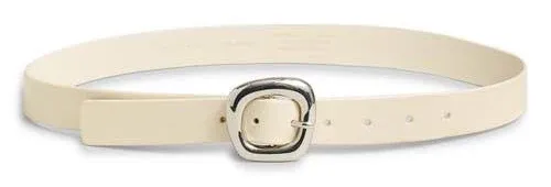 Madewell $55 Puffed-Buckle Leather Belt in Ash Green Size XS NP333