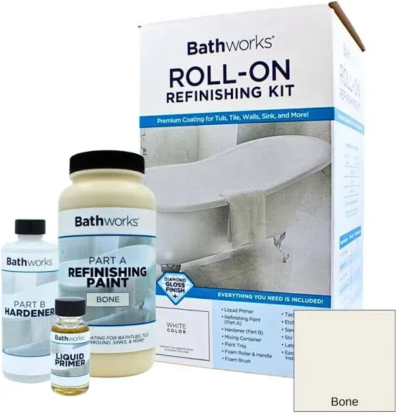 BATHWORKS 20 oz. DIY Bathtub and Tile Refinishing Kit- Almond BWK-04