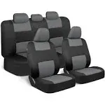 Polypro Car Seat Covers Full Set in Charcoal on Black – Front and Rear Split Ben