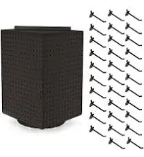 Azar Displays Four-Sided Revolving 14"W x 20"H Pegboard Counter Display, Black (701414-BLK)