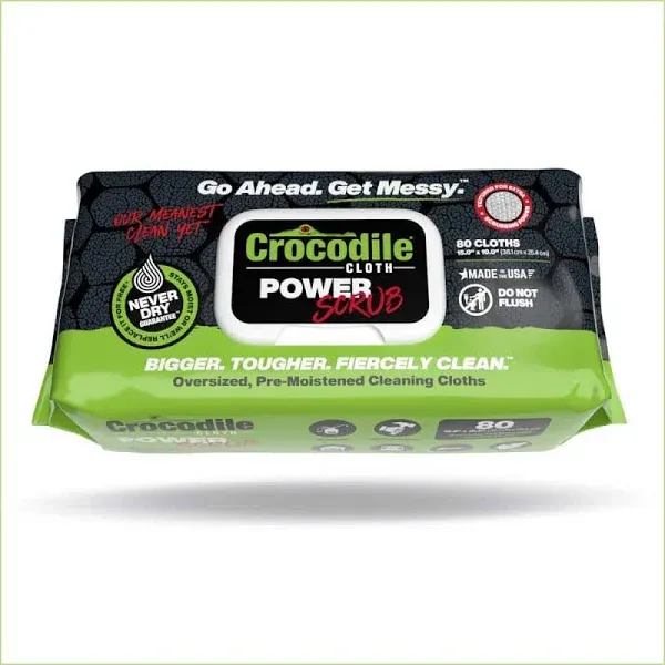 Crocodile Cloth PowerSCRUB All Purpose Cleaning Wipes Pre Moistened 6500-080