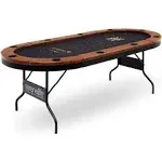 SereneLife 10-Player Oval Foldable Poker Table