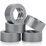 5-Pack Duct Tape, 90ft x 2in, Heavy Duty Silver, Flexible, No Residue, Tear by Hand - Bulk Value for Repairs