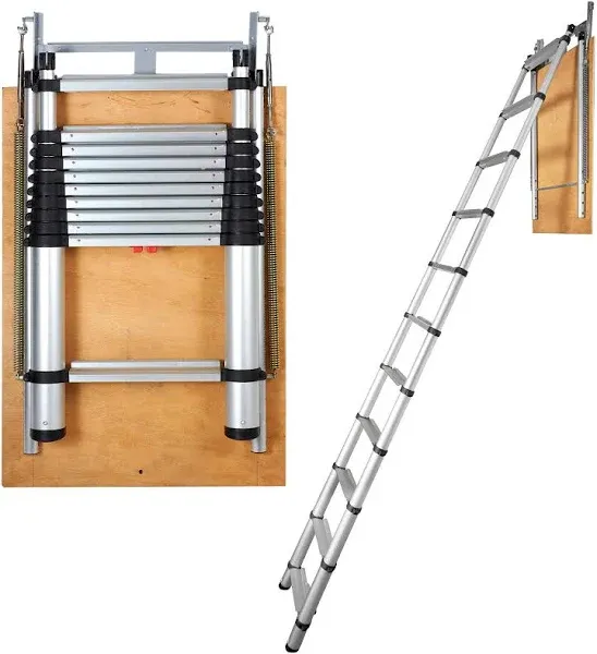 VEVOR Attic Ladder Telescoping, 350-pound Capacity, 39.37&#034; x 23.6&#034;, Multi-Purpos