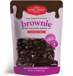 Miss Jones Baking Brownie Mix - Whole Grains, More Chocolate Chips, Guilt Free Brownie Mix, Naturally Sweetened Desserts & Treats (Pack of 2)