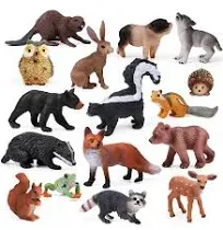 Uandme 16pcs Forest Animals Baby Figures