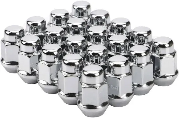 Easy Installation Silver Chrome 20PC M12x1.5 Wheel Lug Nut 19mm Hex 1.38 inch