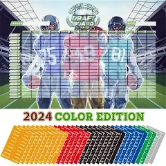 Fantasy Football Draft Board 2024-2025 Kit, 620 Player Labels, 6 Feet x 4 Green